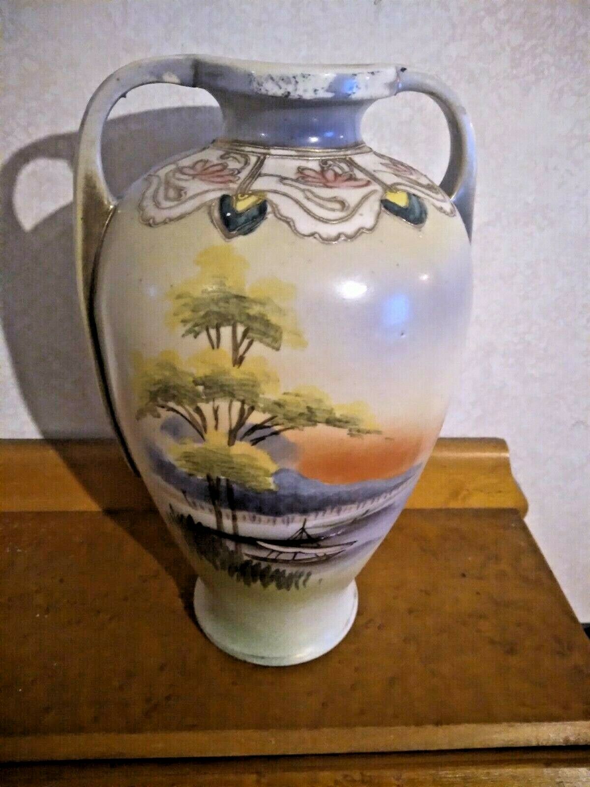 Nippon Beautiful  Hand Painted Vase