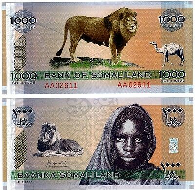 2006 Somaliland One Note Uncirculated 1000 Shillings