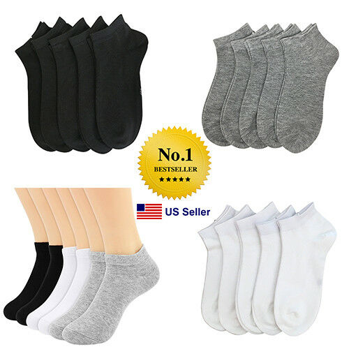 Men Women 6-8 9-11 10-13 Ankle Socks Low Cut No Show Socks Plain Solid Lot 6-12p