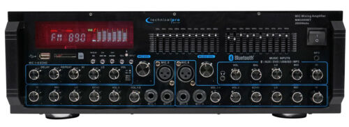 Technical Pro Mm2000bt Powered Bluetooth Microphone Mixer Amplifier Amp Sd, Usb