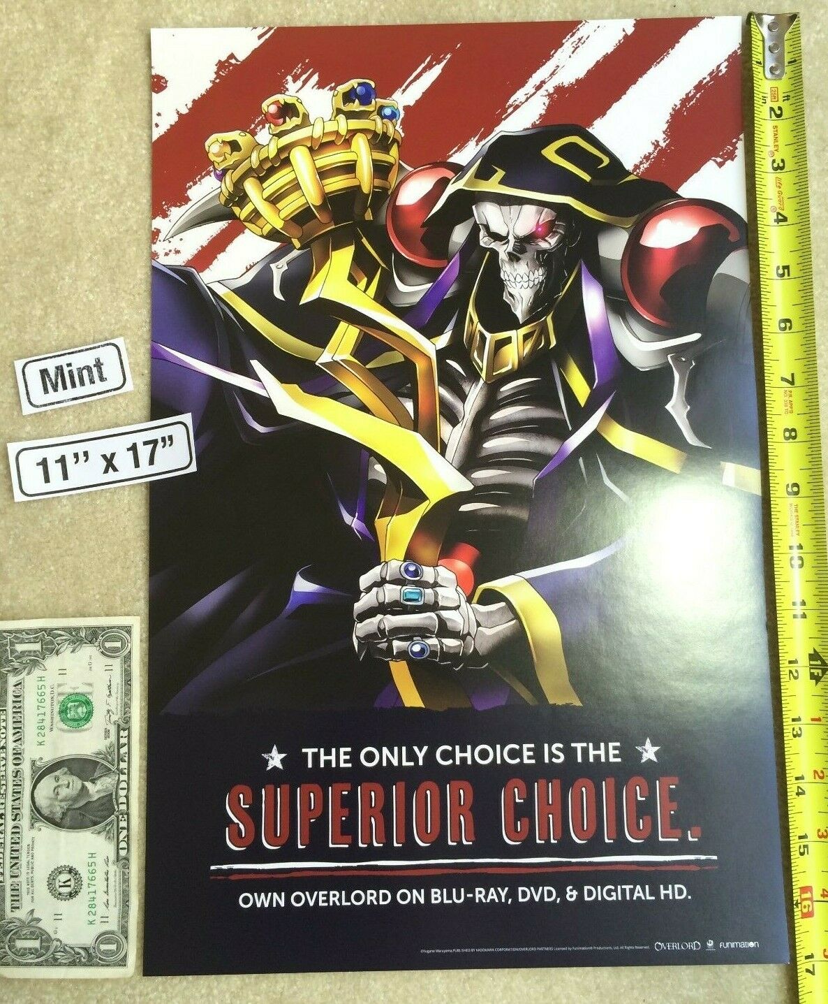 Overlord 11" X 17" Poster Funimation 2016 Nycc Superior Choice