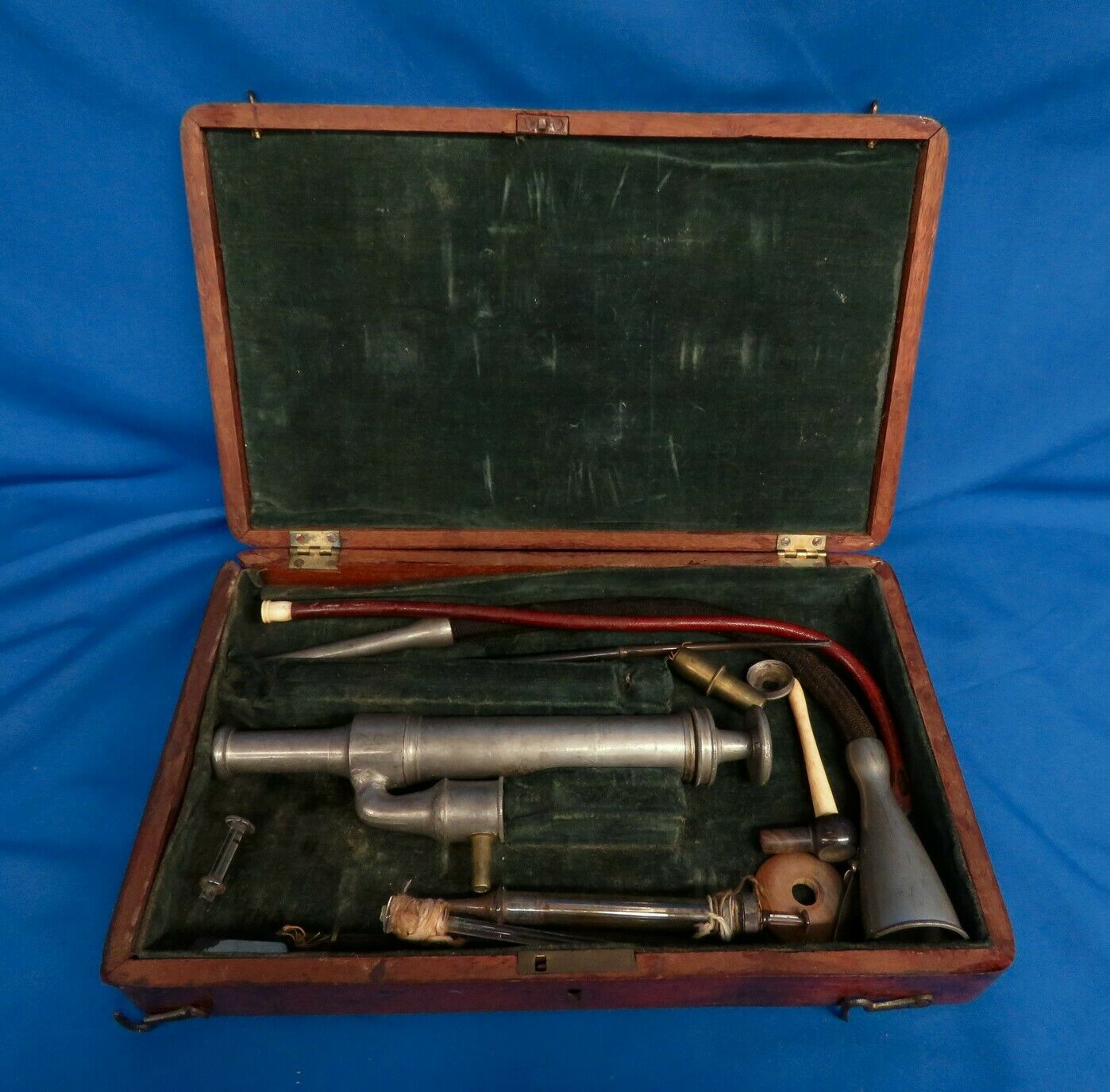 1800s Surgical Enema Stomach Pump Kit W/box As Is
