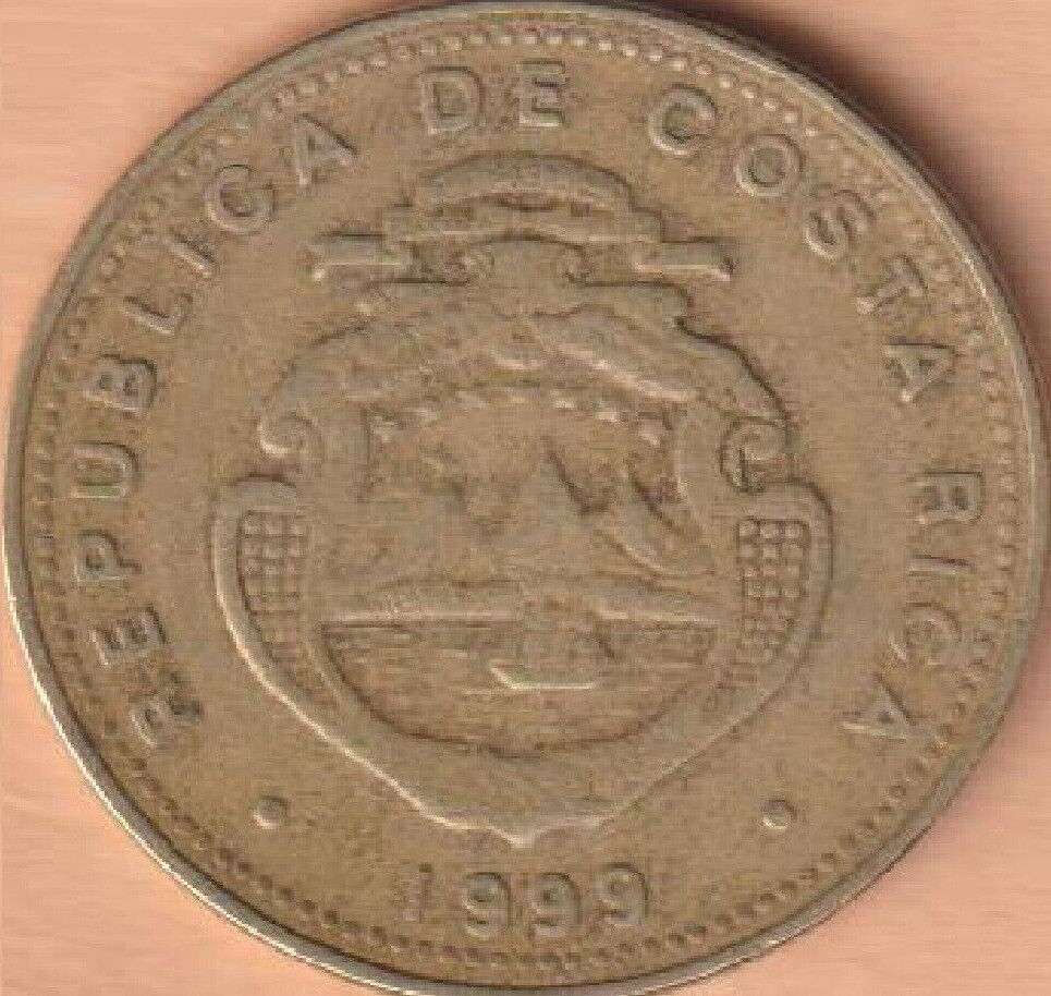 1999 Costa Rica 100 Colones Coin Peace Age Is 23 Years Old Km#240 Bid Now Son ..