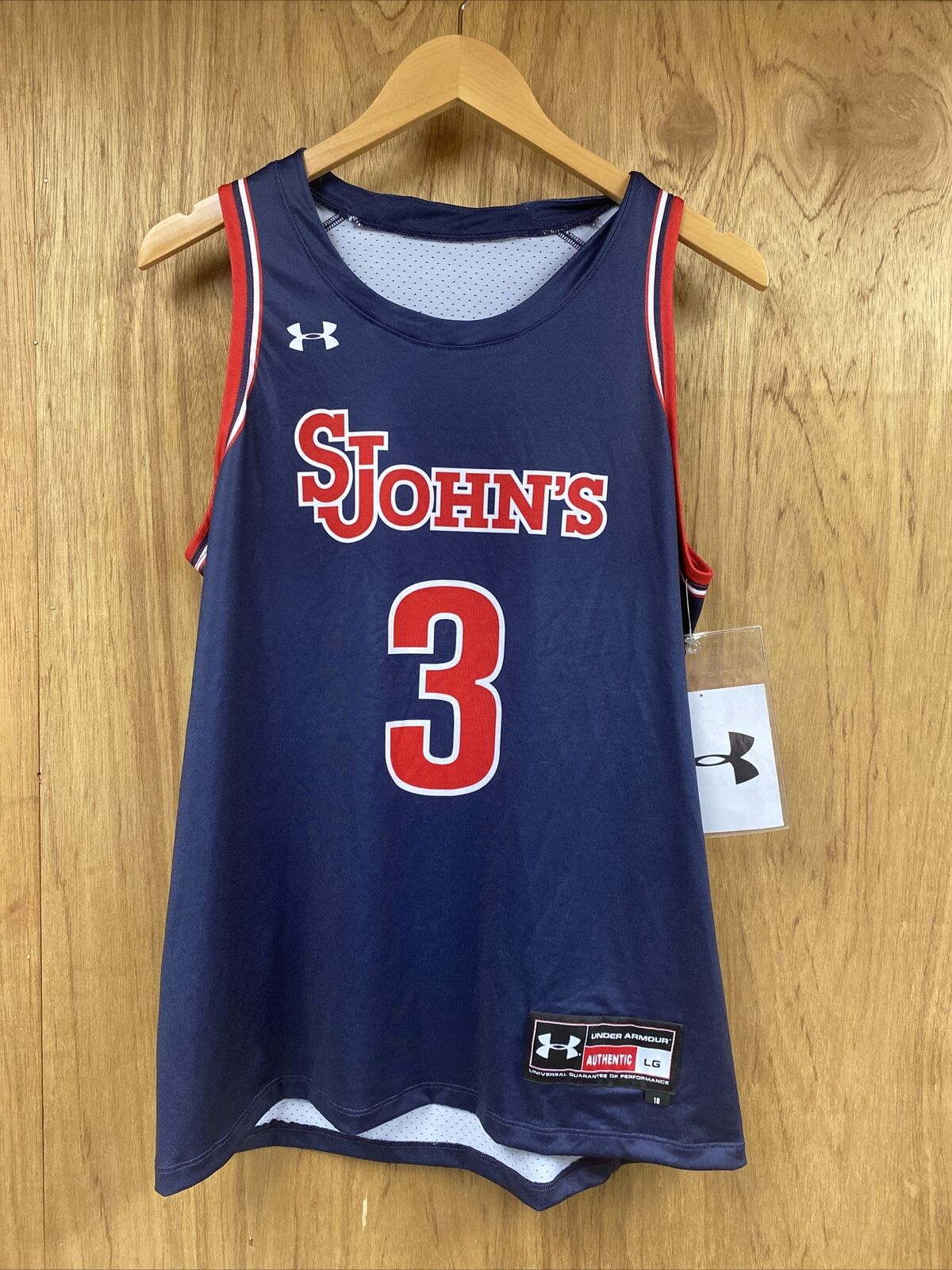 Under Armour Women's Size Large St Johns #3 Basketball Jersey Navy New Lg