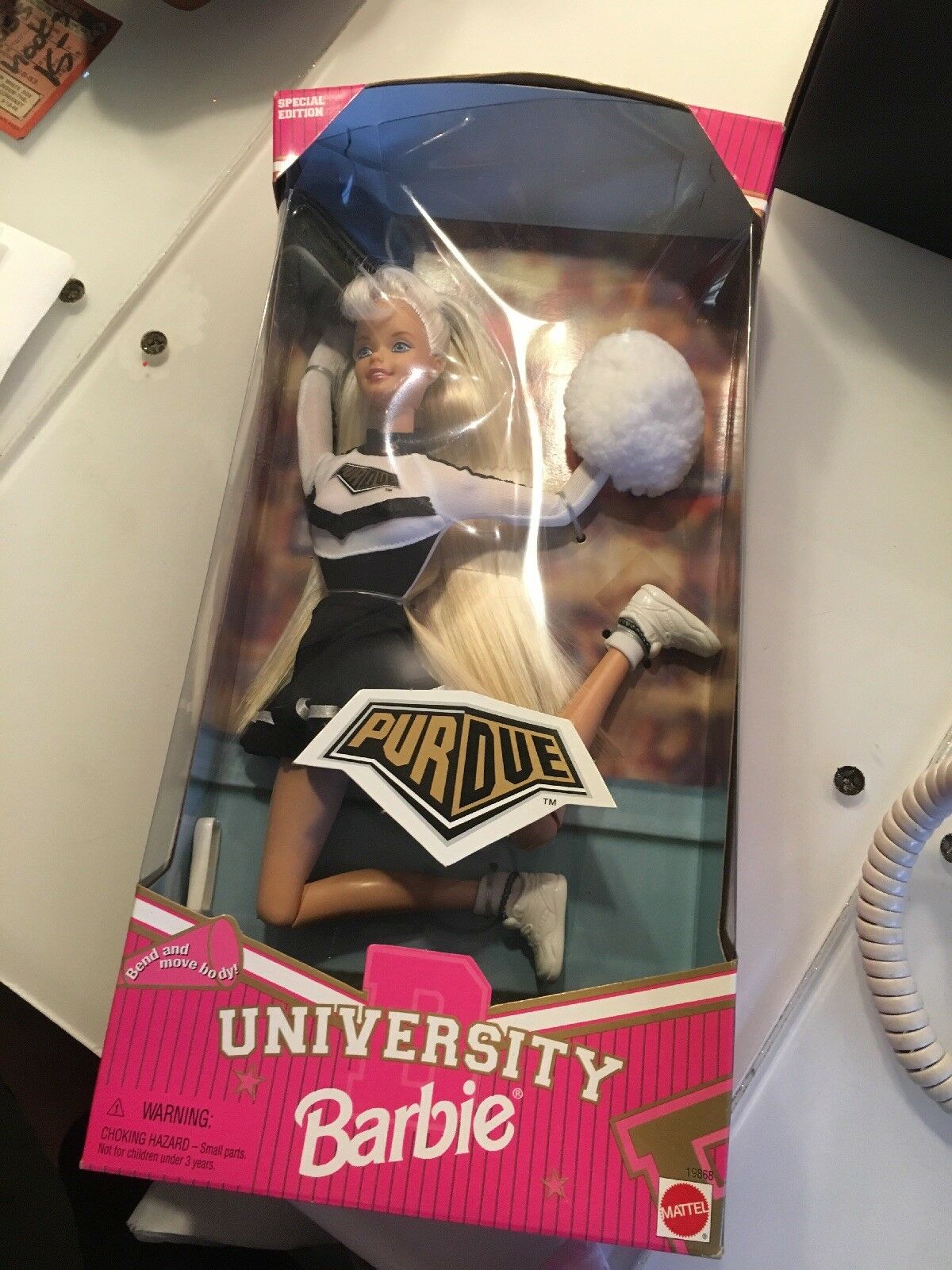 Cheerleader Barbie Purdue University 1996 Special Edition Nib