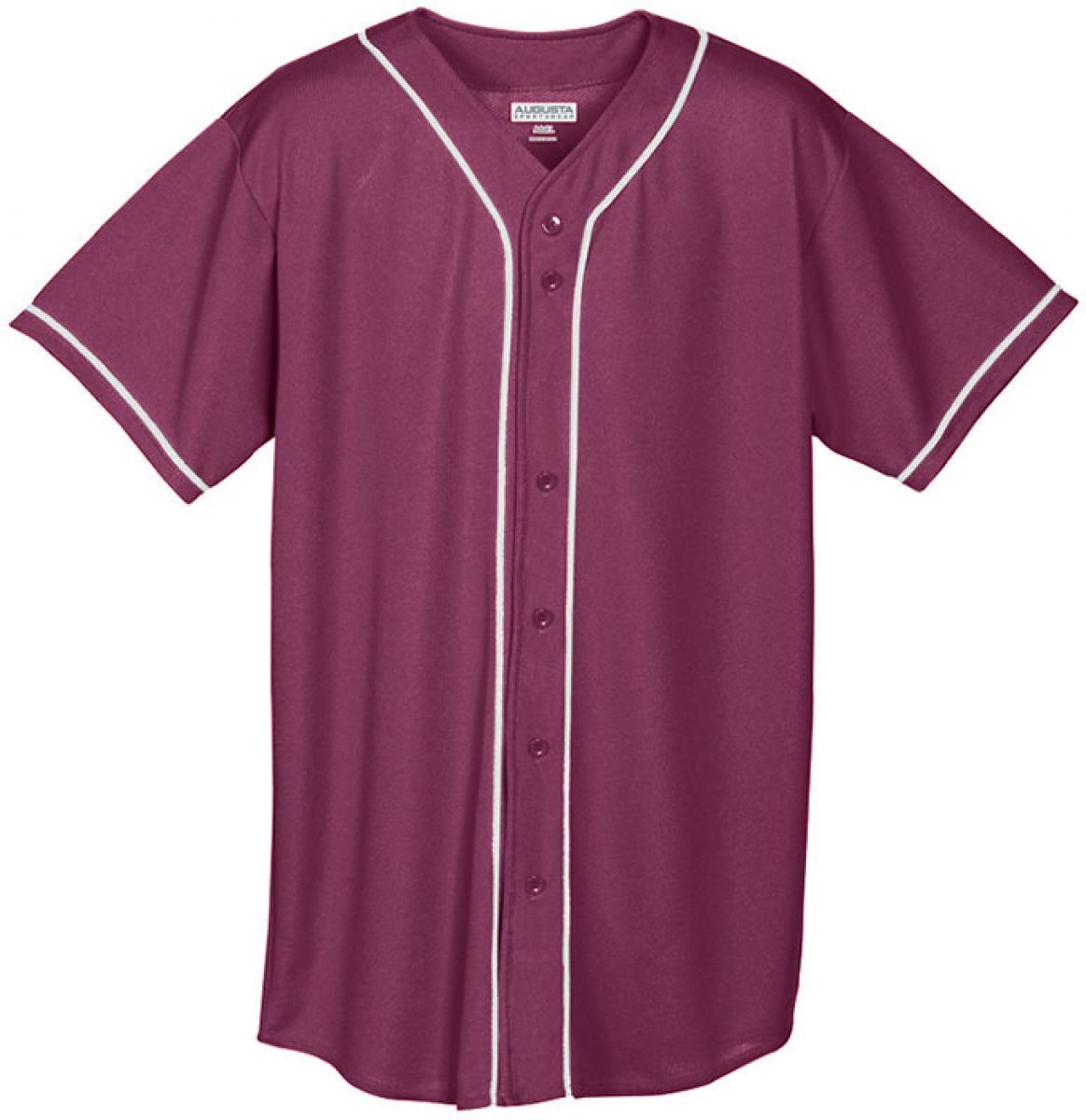 Augusta Youth Wicking Mesh Button Front Baseball Jersey