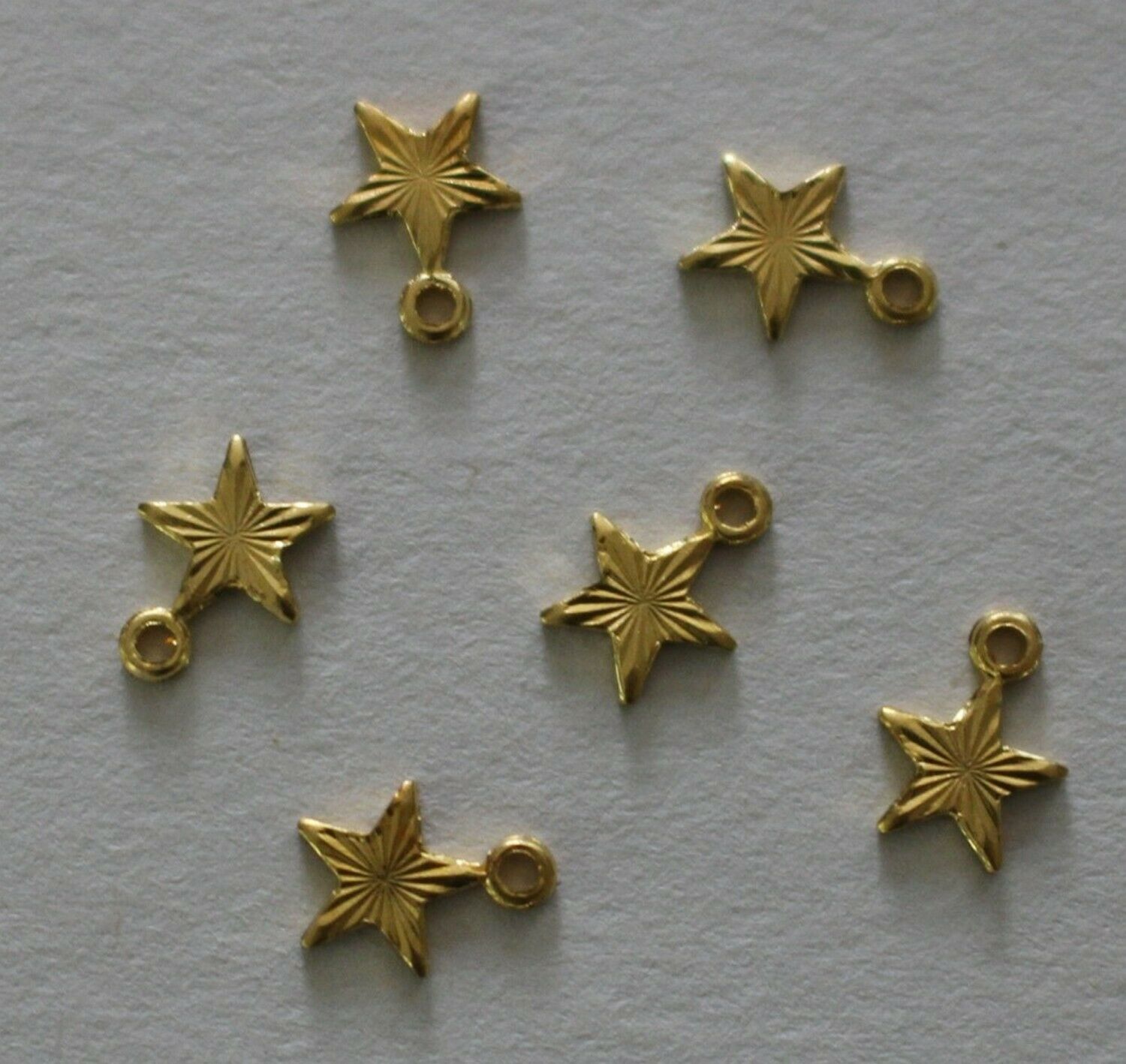 Brass Charms - Fluted Stars - Package Of 6