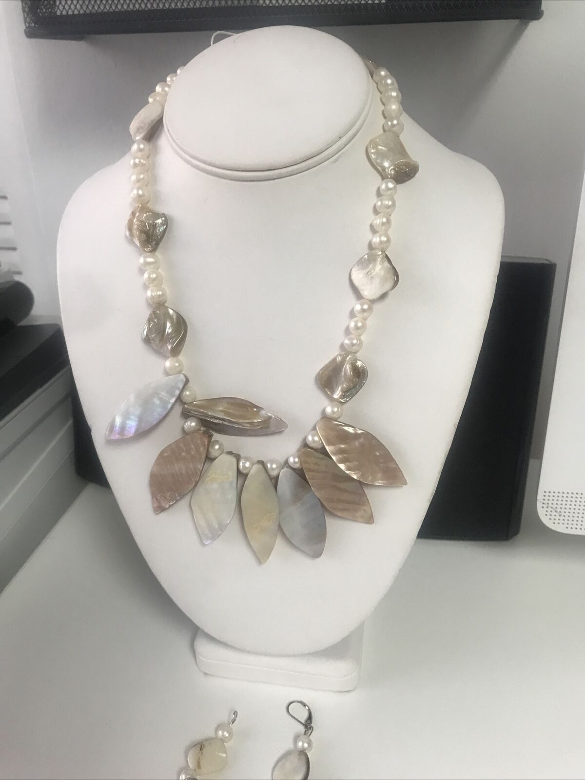 Ladies Sterling Silver 925 Necklace & Earrings Set   (w14)