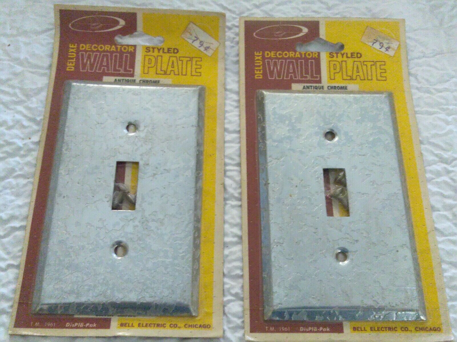 2 Nos! Bell Antique Chrome Finish Wall Plate ( 2 Switch Covers)