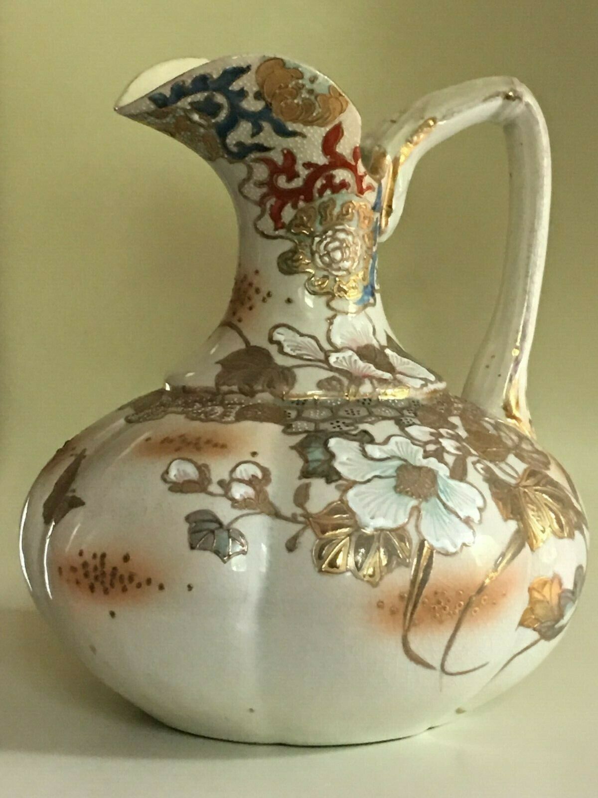 Antique Japanese Hand Painted Ewer/pitcher