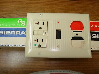 Vintage Uniline Sierra Ivory Decora Gfci Switch Outlet Cover Wall Plate 3 Gang