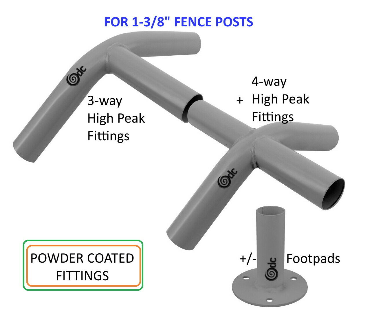 Odc 8 Leg Carport Canopy Tent 1-3/8 Fitting 3way+4way Connector+/-footpad 1-5/16