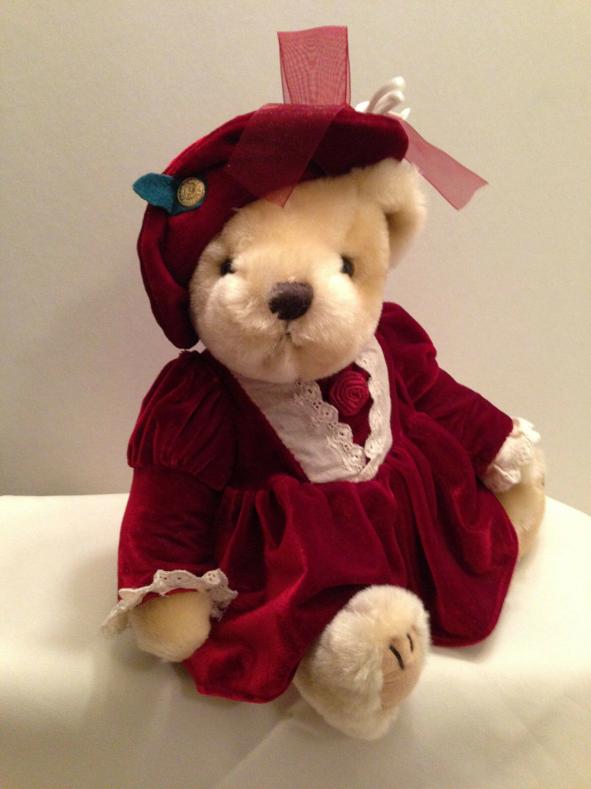 Pickford Bear Pearl Of Wealth Brass Button Plush Stuffed Jointed Collectable 13"