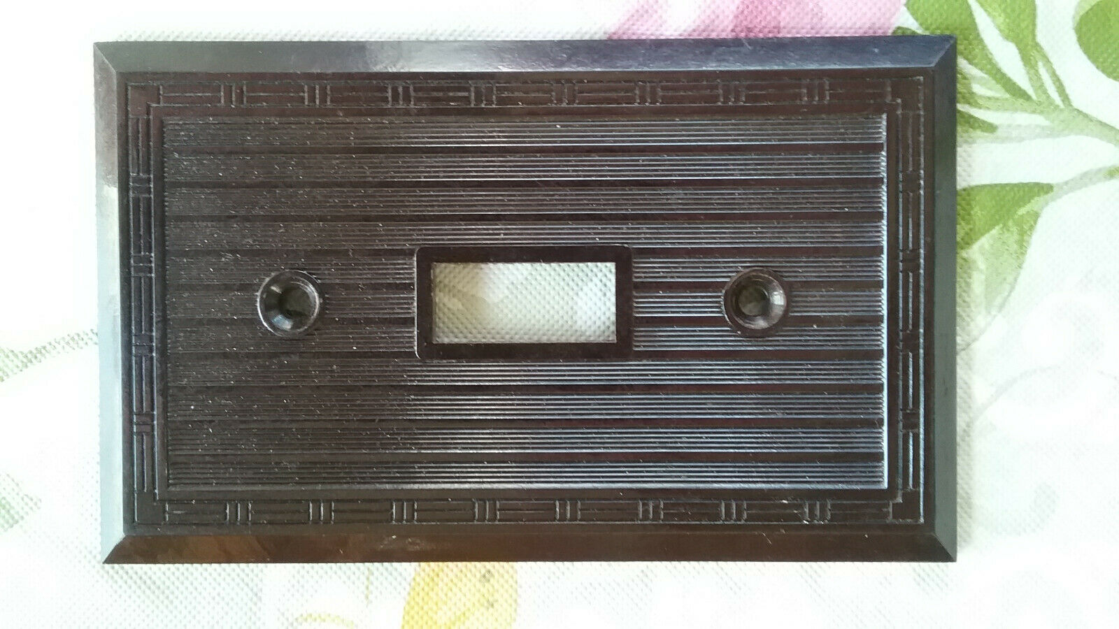 Vintage Mm Brown Ribbed Bakelite Deco Style Switch Plate Cover