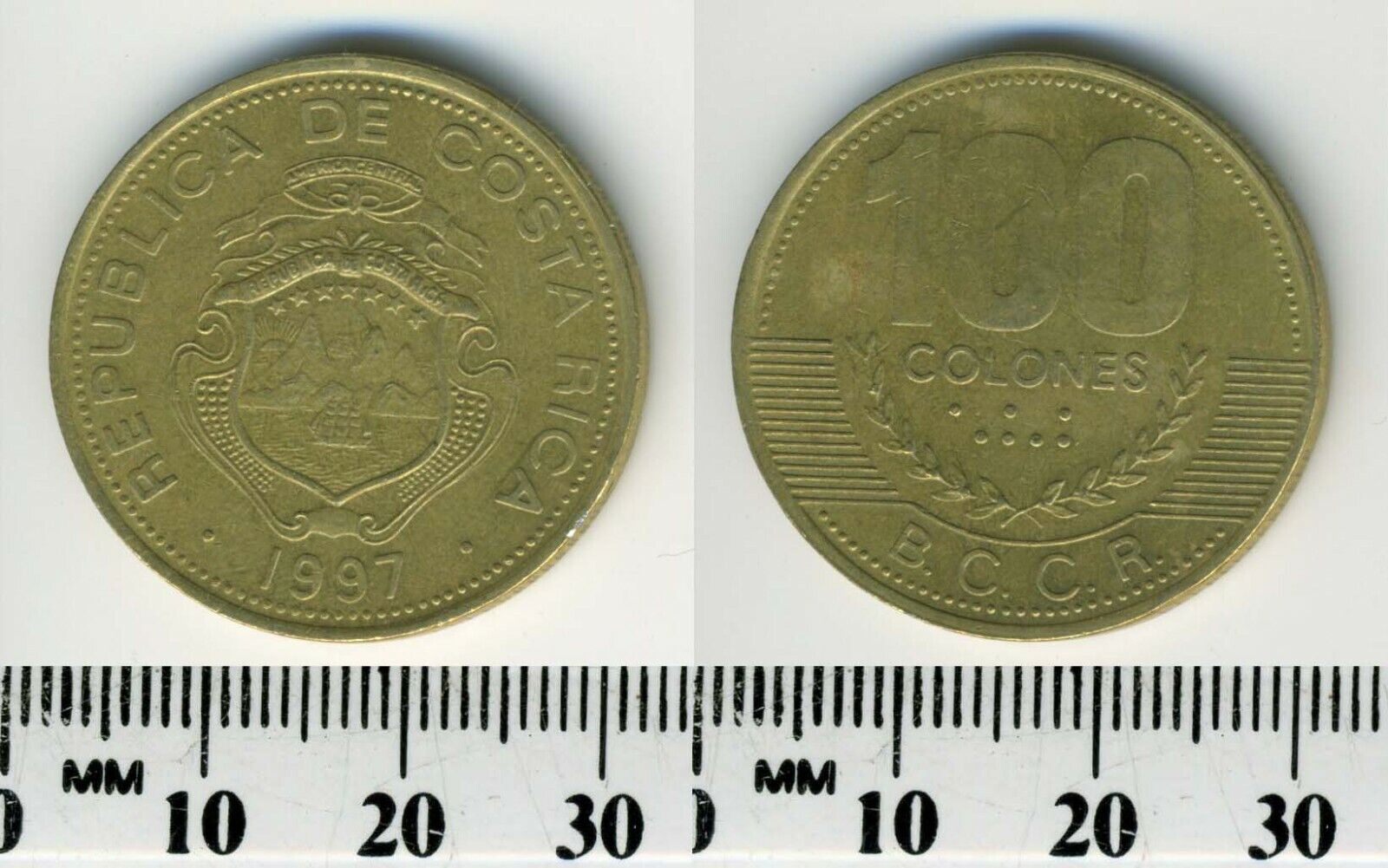 Costa Rica 1997 - 100 Colones Copper-aluminum-nickel Coin - National Arms