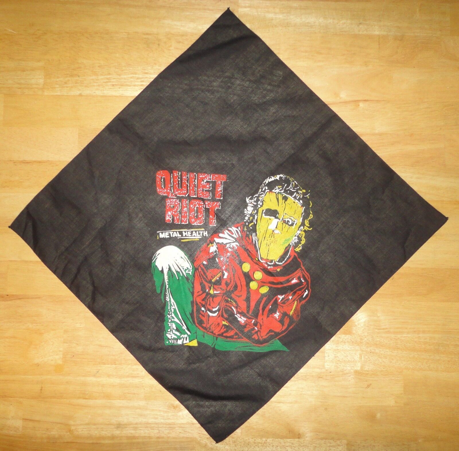 Vintage 1980s Quiet Riot - Metal Health Handkerchief Bandana Banner Heavy Metal