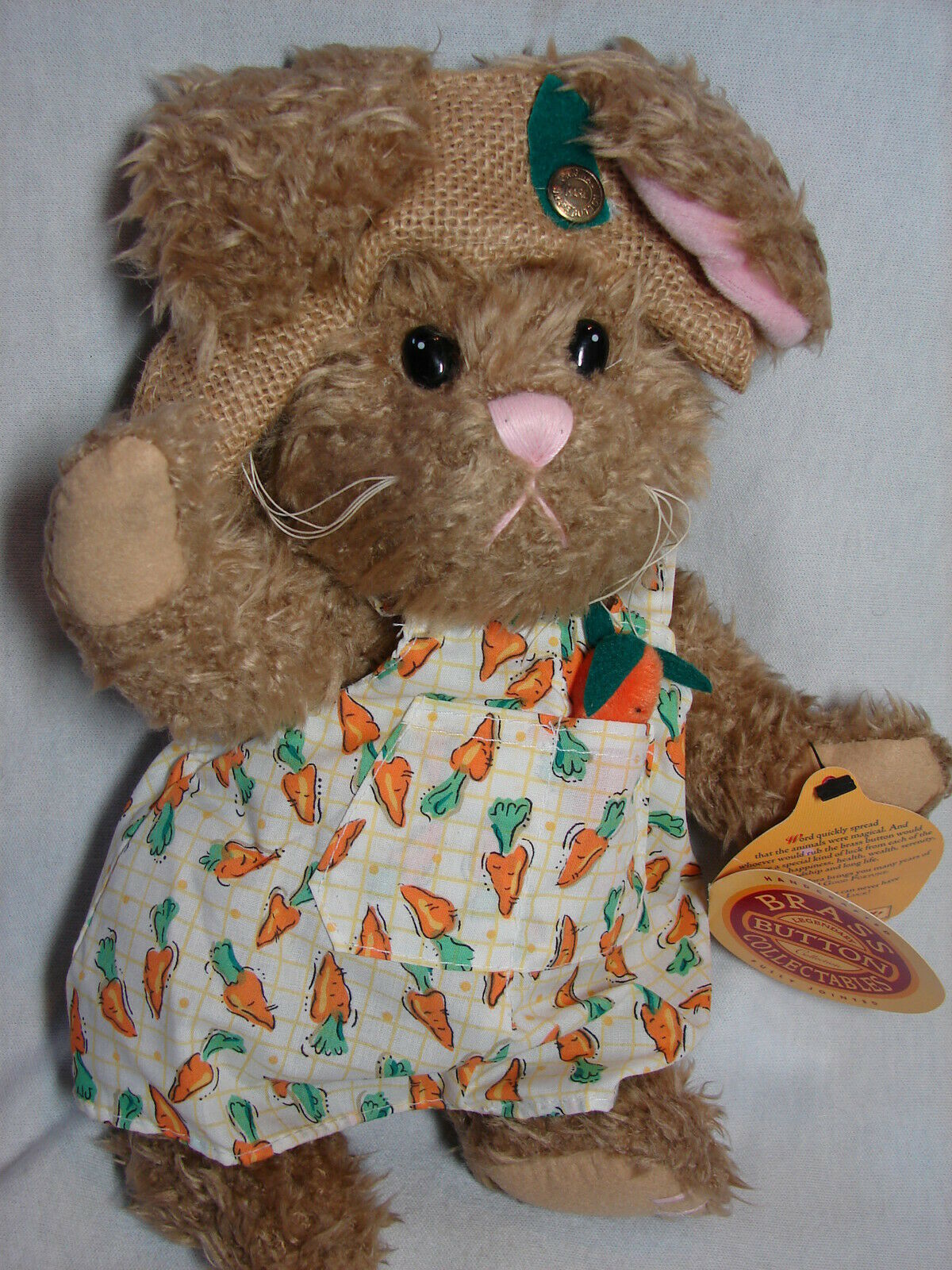 Pickford Brass Button Bears 'hare Of Serenity'  Plush Jointed 11"  Rabbit / Hare