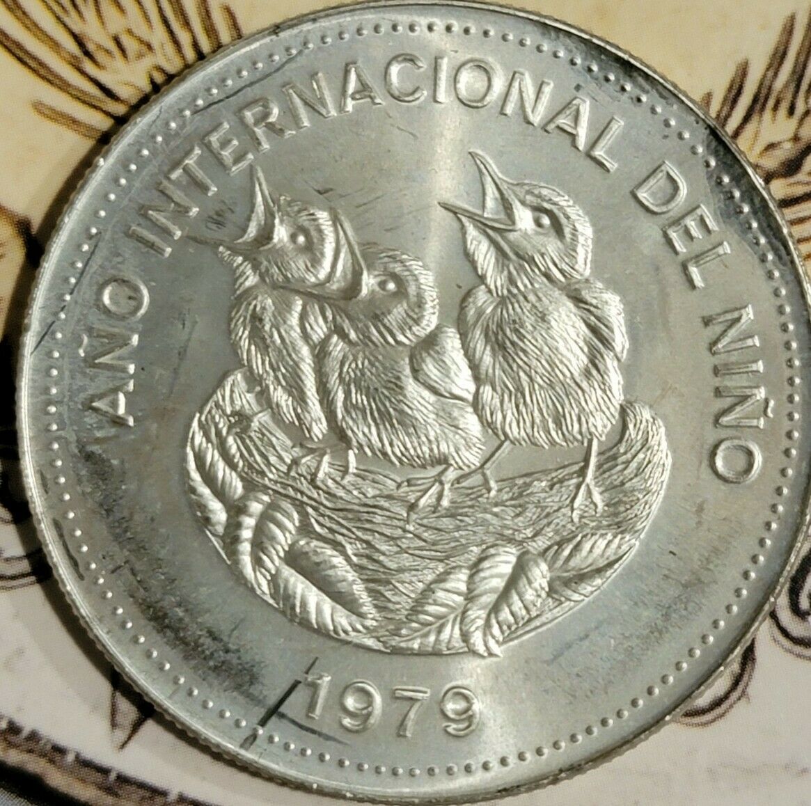 1979 Costa Rica 100 Colones - International Year Of The Child 1 Oz Of Silver