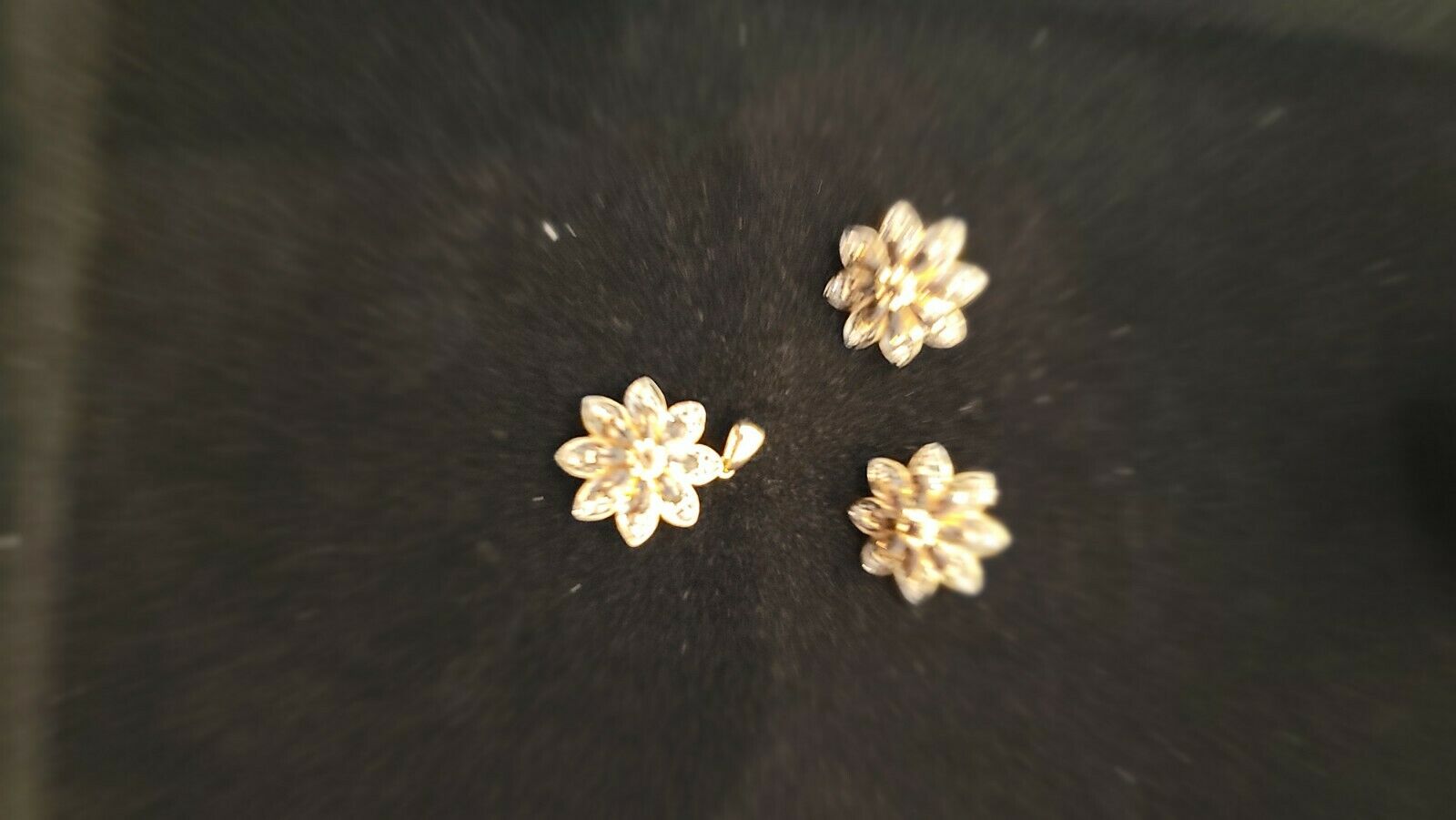 14kt Yellow Gold Vintage Briolette Cut Smoky Quartz Necklace & Earrings Set