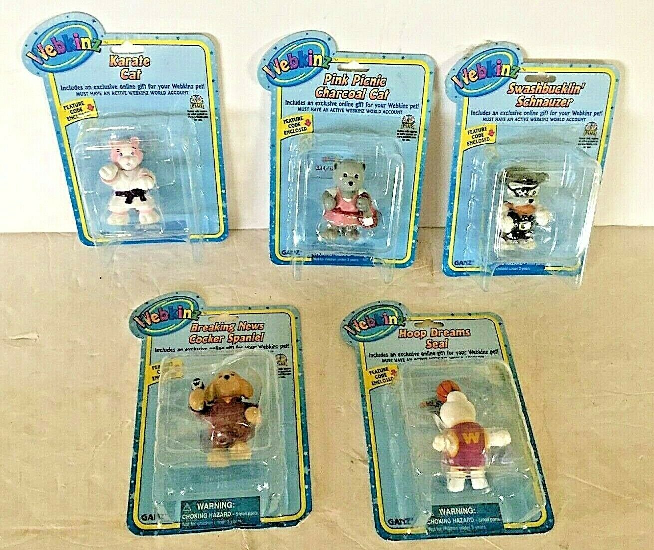 Webkins Mini Pet  Lot Of Five All Sealed On Card With Code