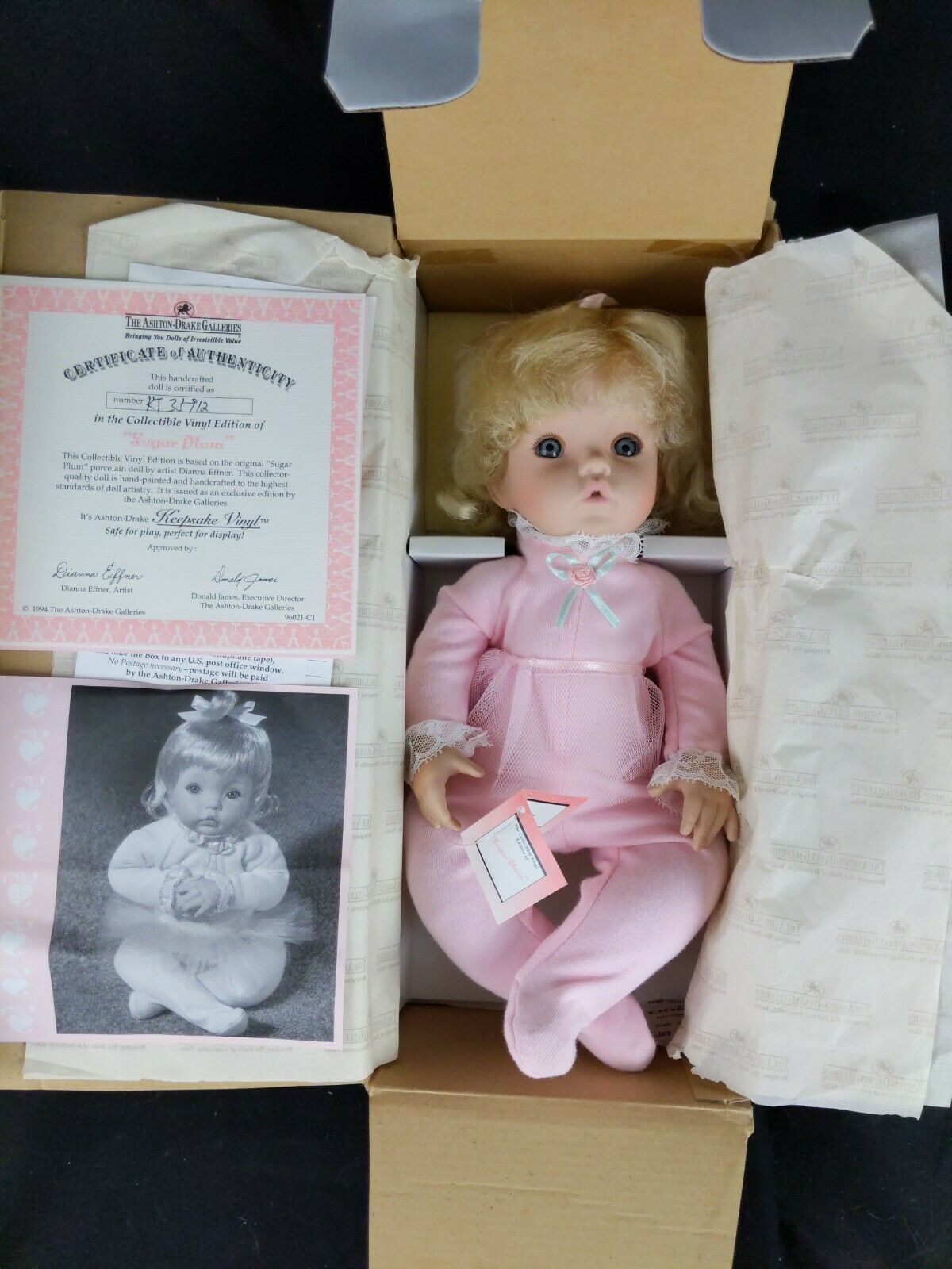 1994 Ashton Drake Doll Sugar Plum Collection As Cute As Can Be New Old Stock 12"
