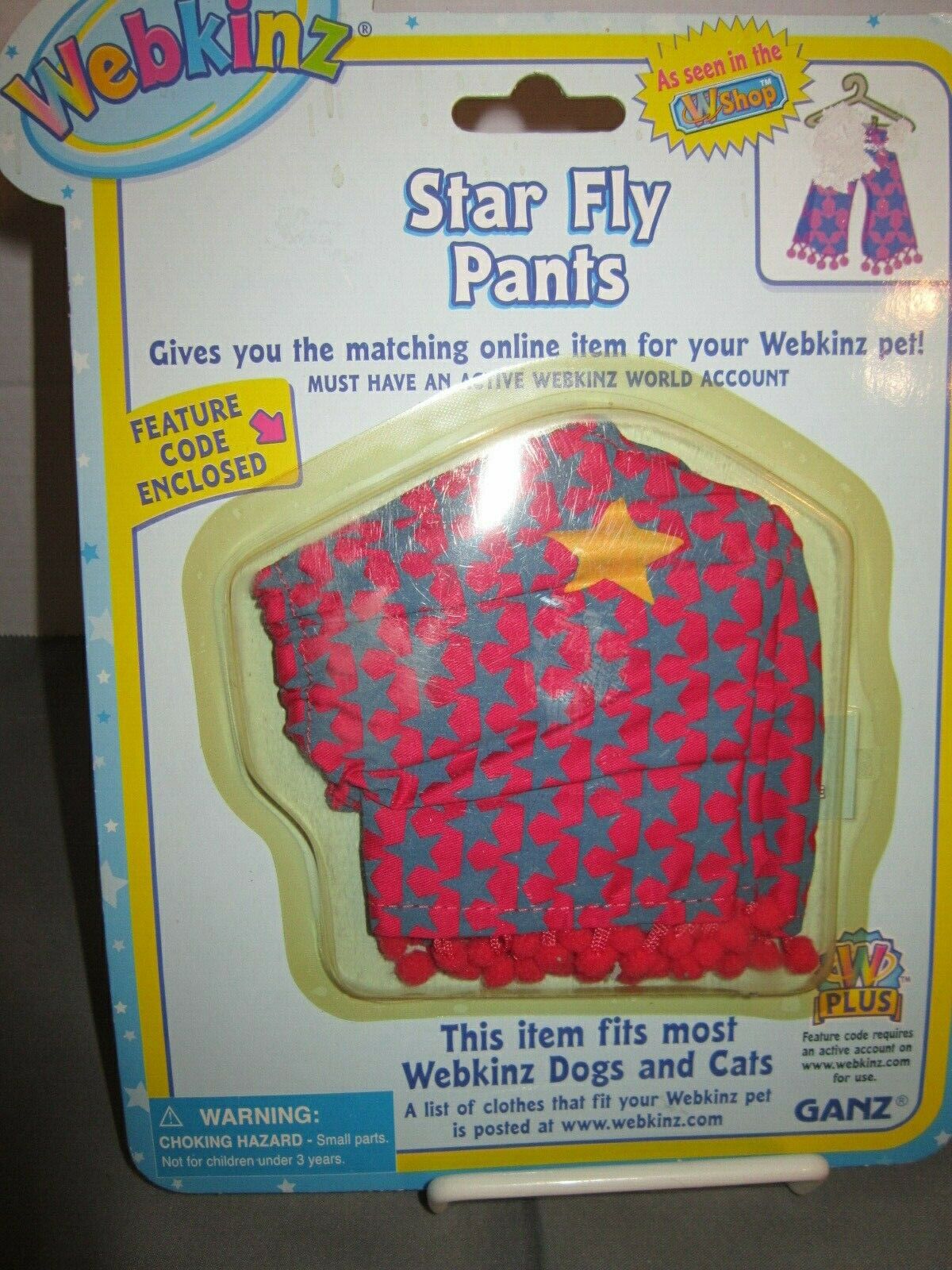 Webkinz Clothing Star Fly Pants Fits Most Webkinz Dogs/cats Sealed Brand New