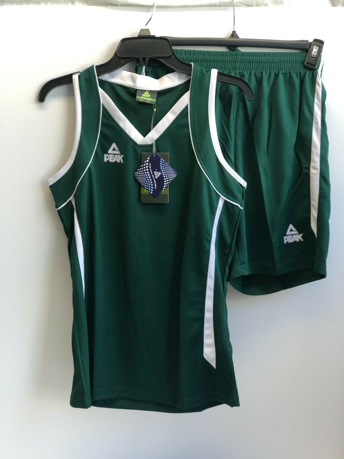Peak Sport Women's Forest Green White Athletic Varsity Basketball Uniform, M