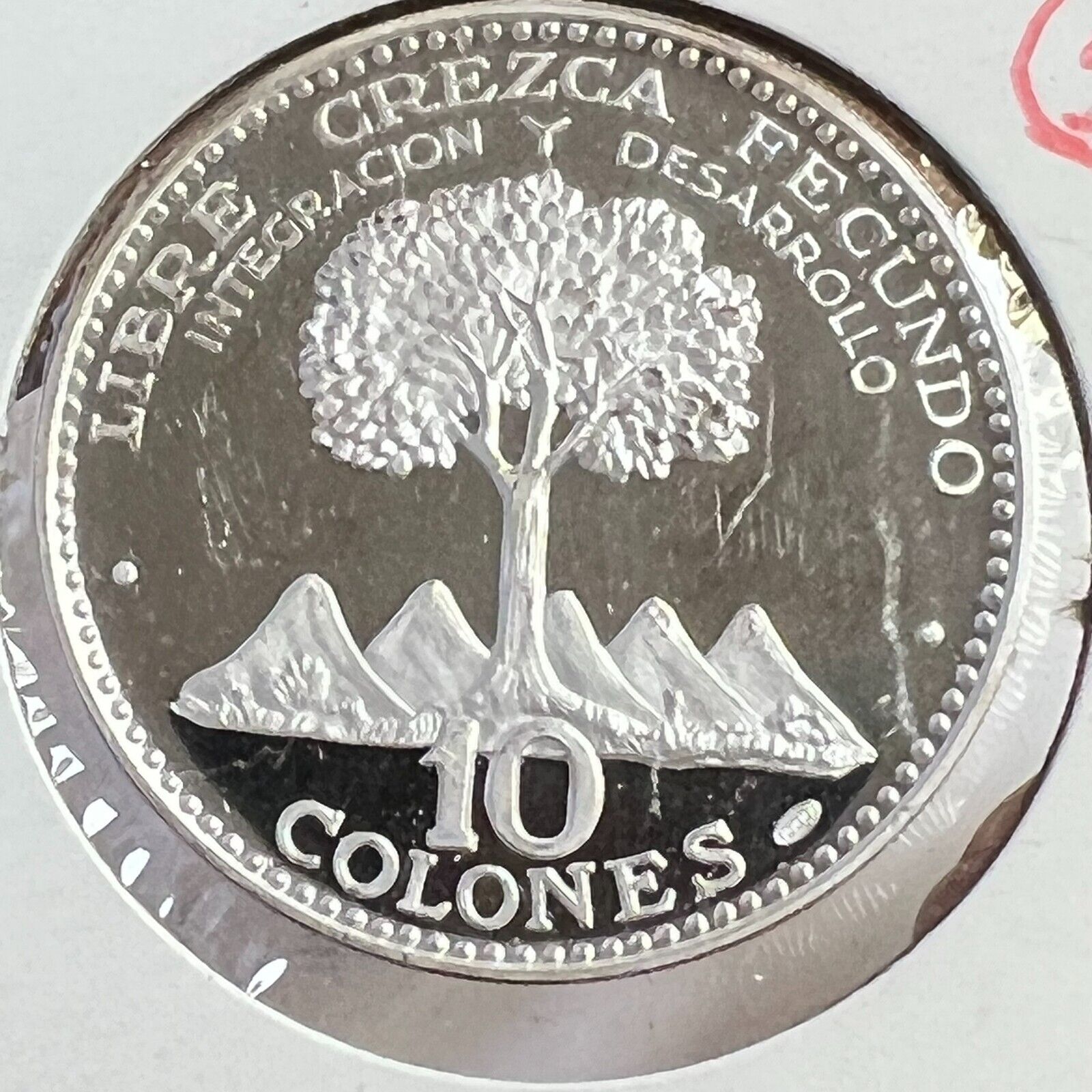 1970 Costa Rica 10 Colones Silver Kapok Tree Proof - 5,157 Mintage, Km#192