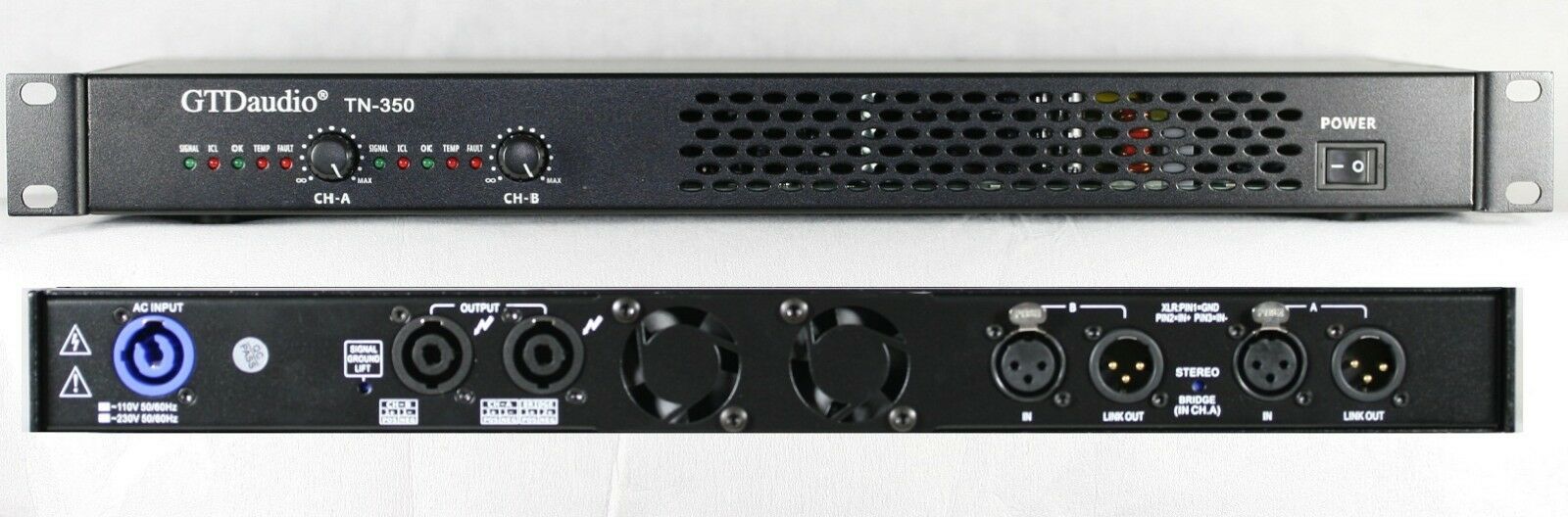 2 Channel 6500 Watts Professional Power Amplifier Amp Stereo Gtd-audio Tn-350