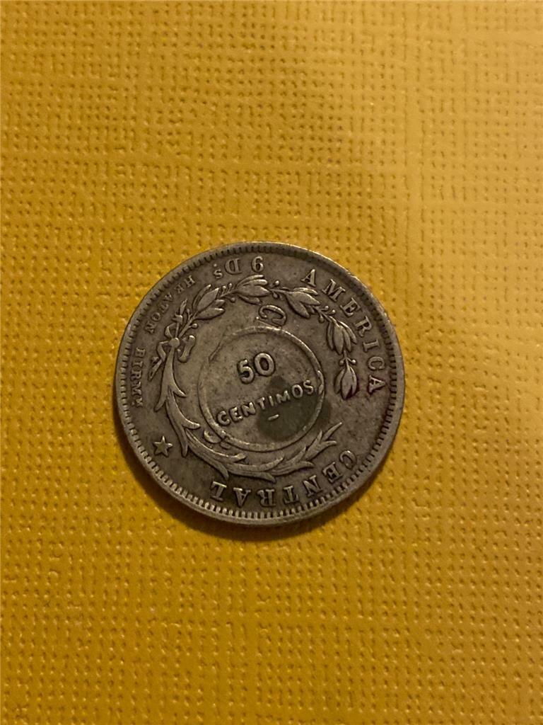 1892 Costa Rica 50 Centimes Counterstamp 1923
