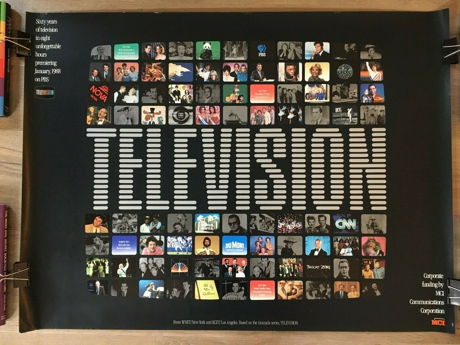 Rare Vintage 1988 "television" The Series Pbs Original Poster - Rolled 27" X 36"
