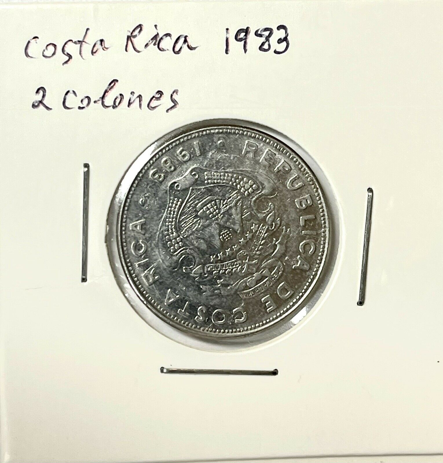 Costa Rica 1983 2 Colones Stainless Steel Coin (33)