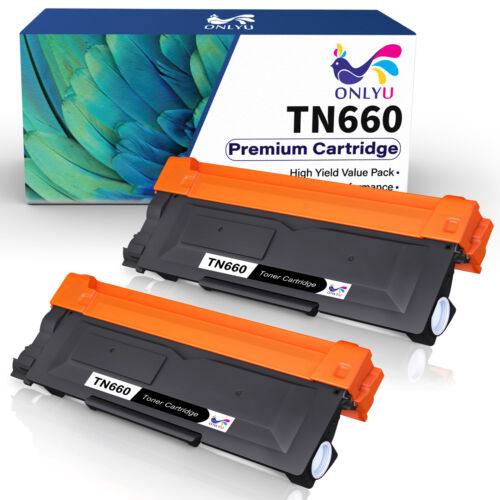 2 High Yield Tn660 Black Toner Cartridge For Brother Mfc-l2740dw L2700dw Printer