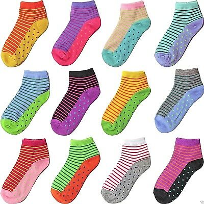 12 Pairs Womens Quarter Ankle Socks Multi Color Size 9-11 Fashion Cotton Casual