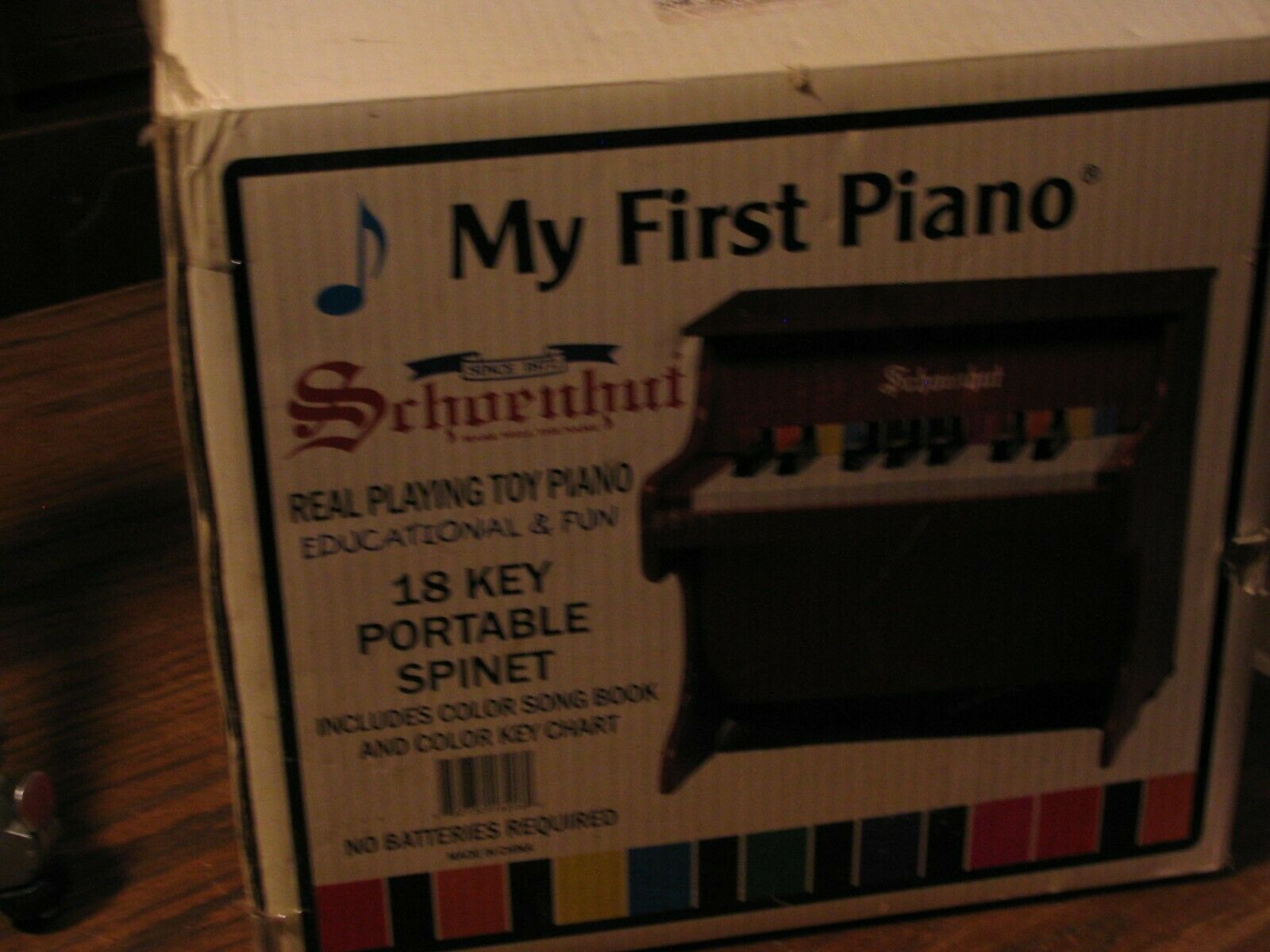 Nib Schoenhut "my First Piano" Toddler 18 Keys Red  W/song Book & Color Chart